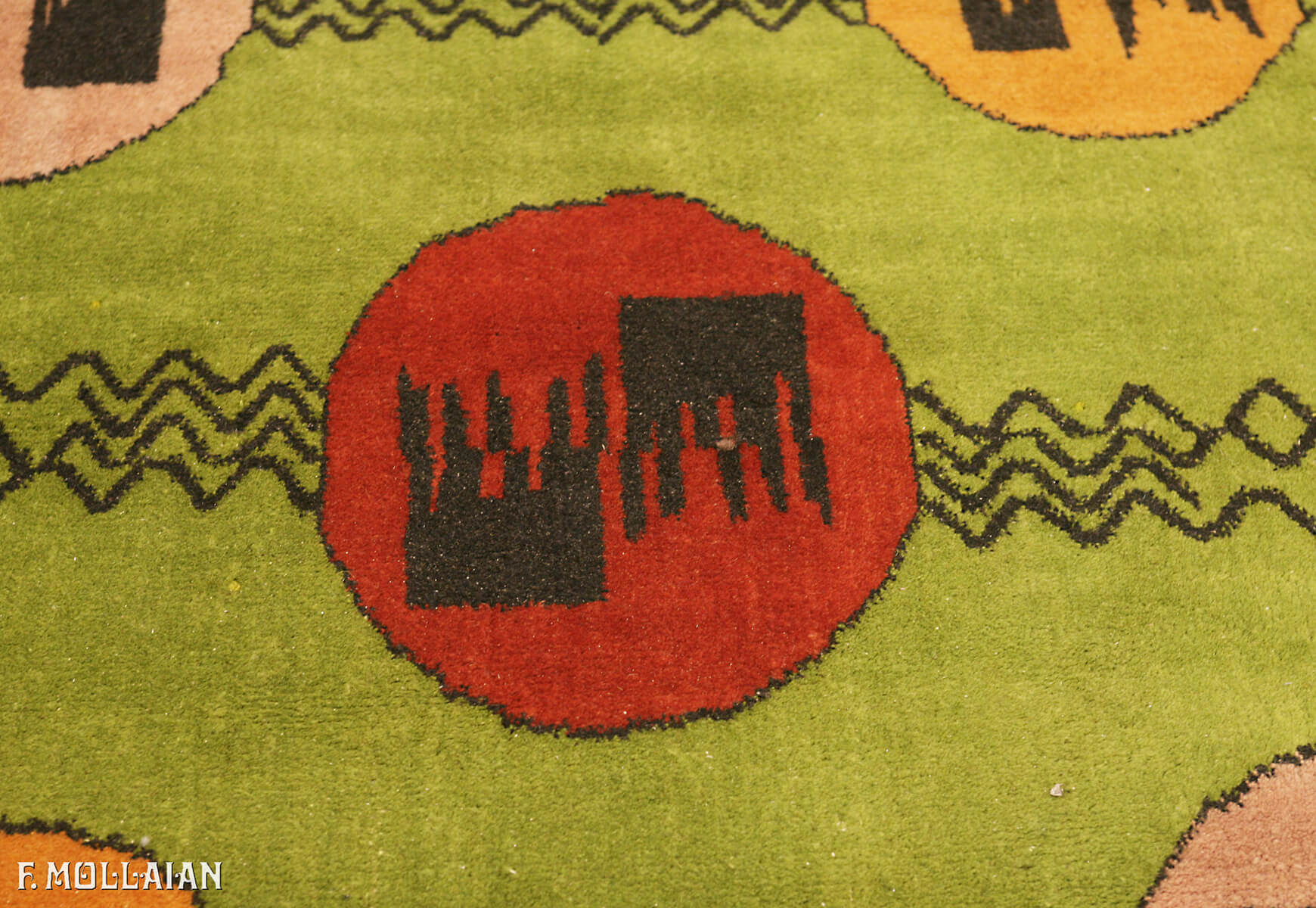 Semi-Antique Turkish Turk Decò Carpet n°:42374054